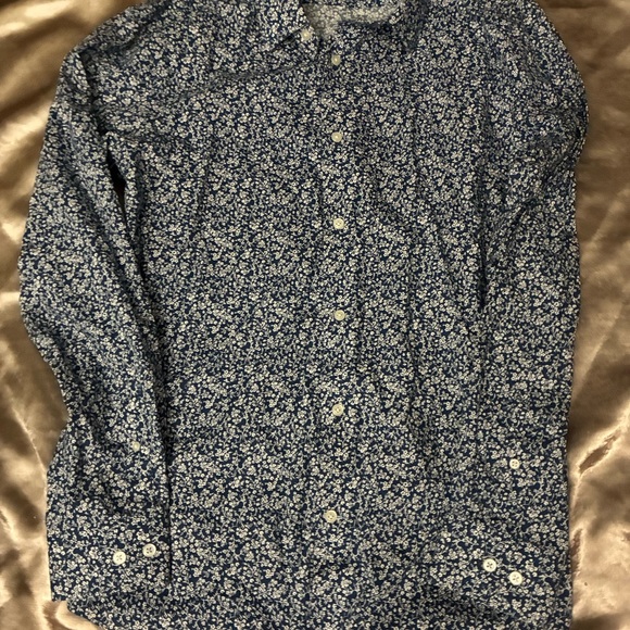 Banana Republic Other - Banana Republic Blue Floral Dress Shirt